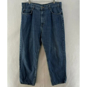 Kirkland Signature Jeans Mens 40X30 Blue Straight Workwear Denim Relaxed Fit